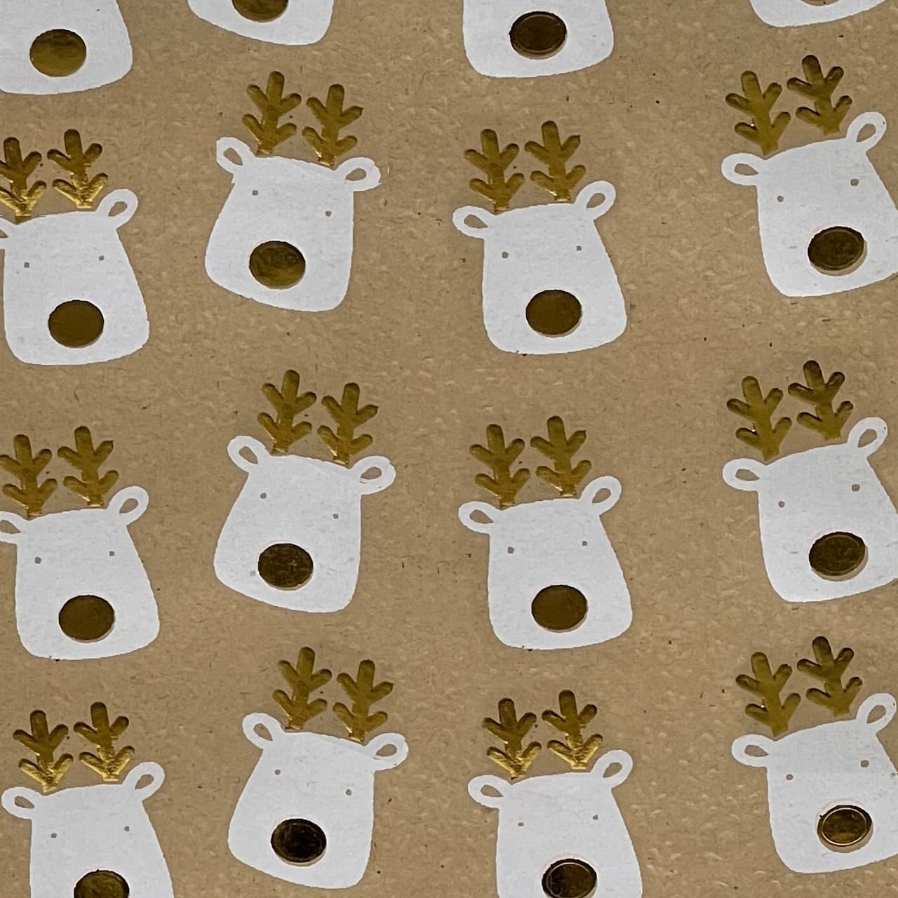 White Reindeer Gold Foil Premium Gift Wrap by Celebrate It™